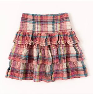 NWT Kidpik Plaid Ruffle Skirt Size S-7/8